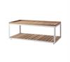 hvidt sofabord med teak - Cane-line level sofabord - 122x62 cm 